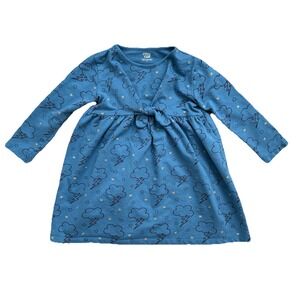 Frankie & Sue Long Sleeve Knit Dress Girls 5 Thunderstorm Rain Cloud Preppy Blue